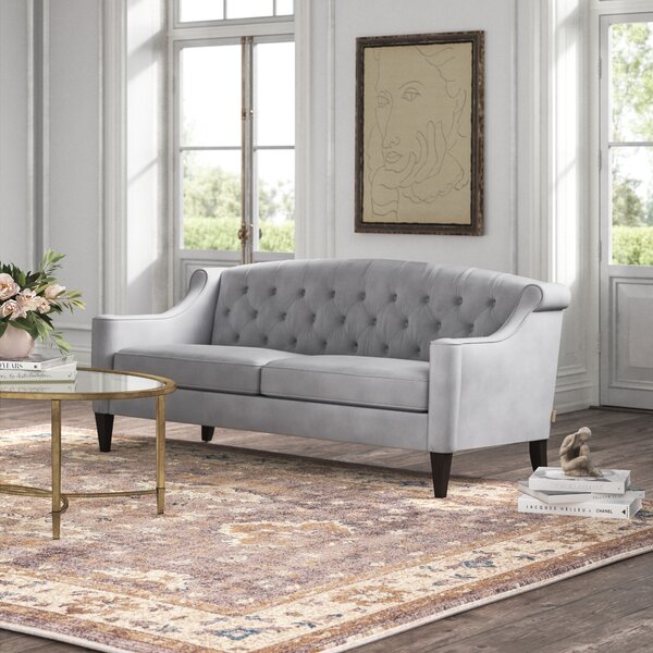 Azriah Charles of London Sofa Wade Logan Upholstery Color: Silver Gray