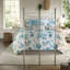 Luxueux ensembles de literie en satin de coton, conception côtière avec courtepointe et coussins, parfaits pour la décoration intérieure