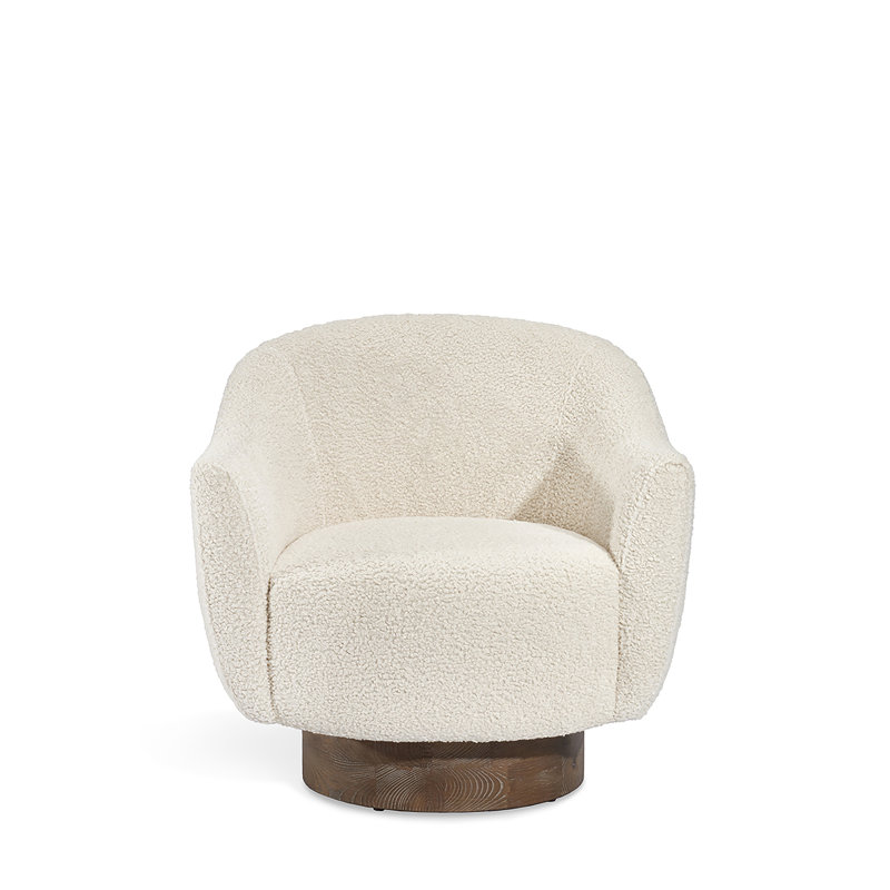 Simone Swivel Barrel Chair, Down 100% Polyester, Automn Brown