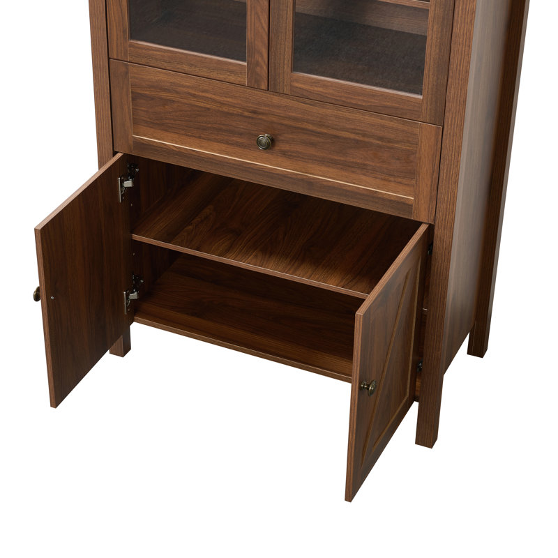 71.65" Tall Arch Design Cabinet, Walnut