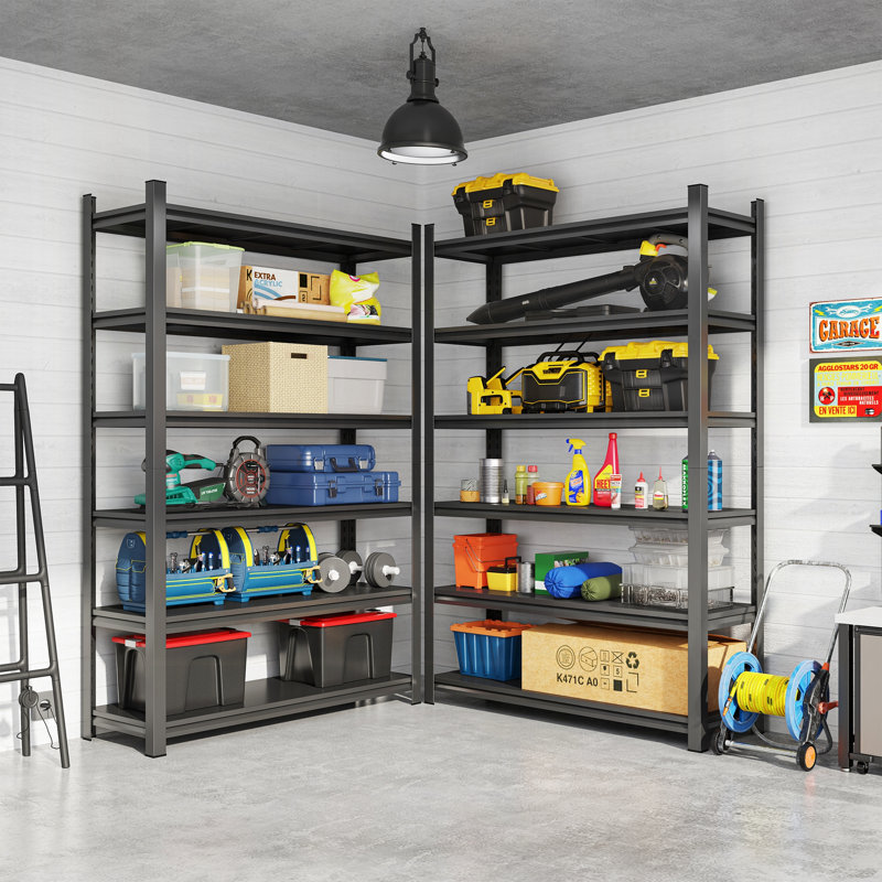 Support de rangement en métal robuste de 6 étages avec tablettes réglables, parfait pour organiser et gérer efficacement l'espace dans divers environnements.