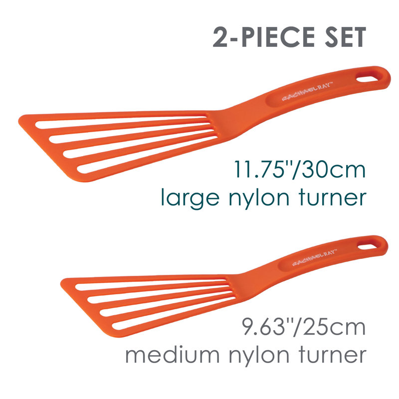 Orange Nylon Slotted Turner and Spatula Set with Veg-A-Peel, 6-Piece