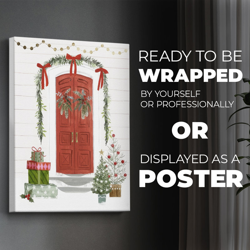 Porte d'entrée festive II - Impression sur toile seulement - NON-CADRE, H 60 po x l 40 po