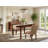 3 Piece Small Dinette Set Contains a Rectangle Butterfly Leaf Dining Table and 2 Light Sable Linen Fabric Upholstered Chairs, 36x54 Inch, Mahogany-113438173-113438178