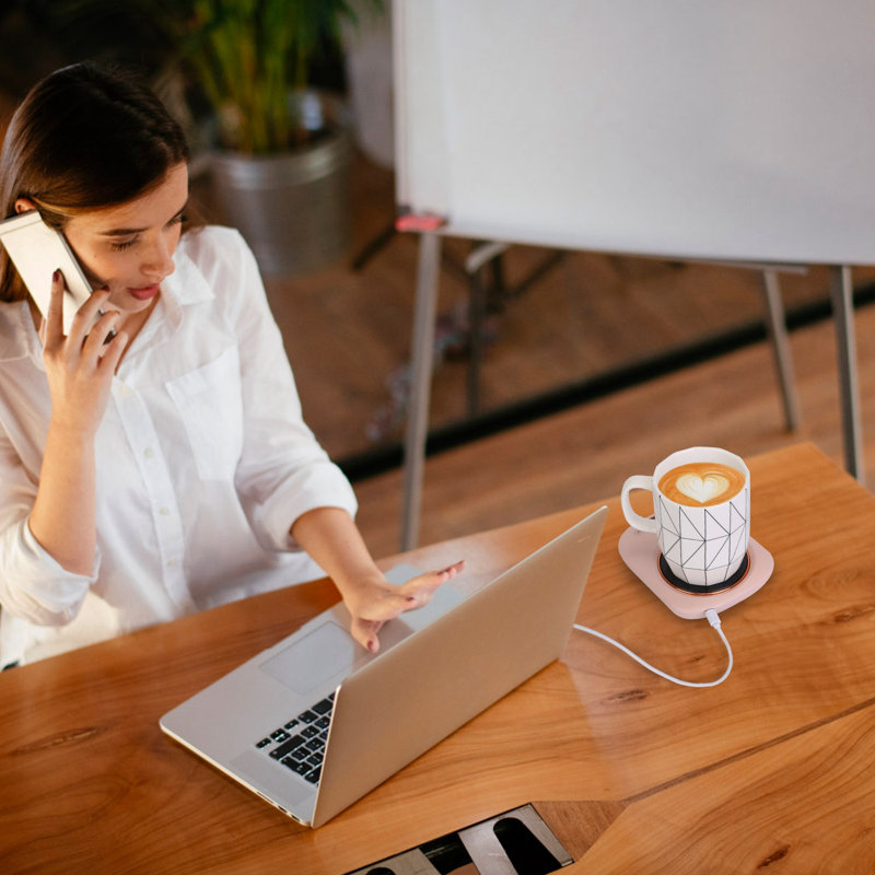 Chauffe-tasses à café électrique pour le bureau Arrêt automatique USB Tasse à boisson au lait pour le thé Plaque chauffante pour le bureau 3 réglages de température