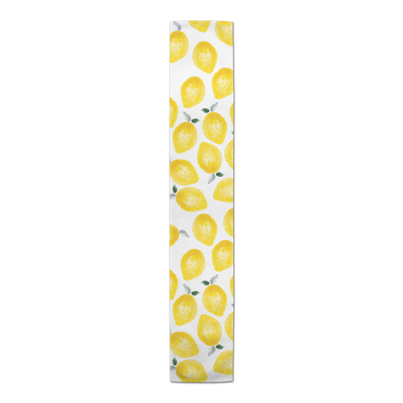 Berlon Lemon Pattern Outdoor Table Runner, 90" x 16"