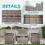 Ensemble de patio 4 pièces en osier avec coussins moelleux et table basse-850739474