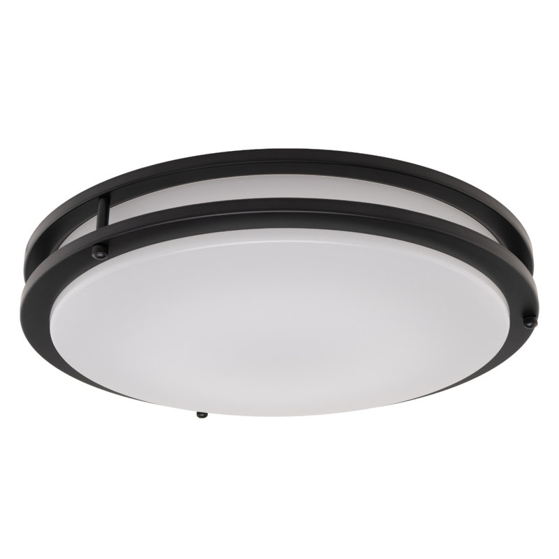 Builder Essential Axis LED 16in Round Flush Mount 25W 1,800 Lumens with 5-CCT Selectability 2700-3000-3500-4000-5000K in Black