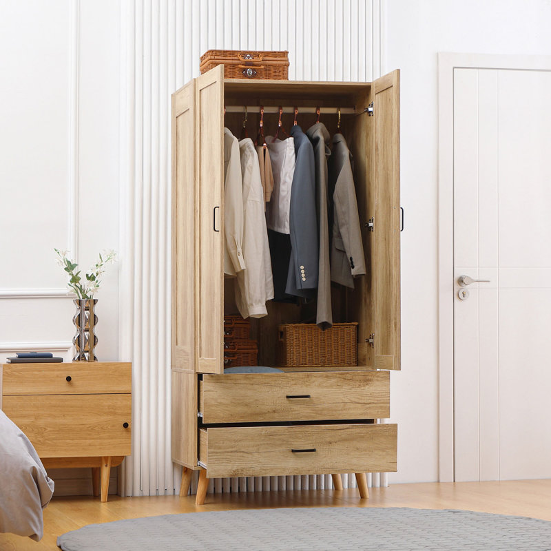 Khallil 2 Door Manufactured Wood Wardrobe