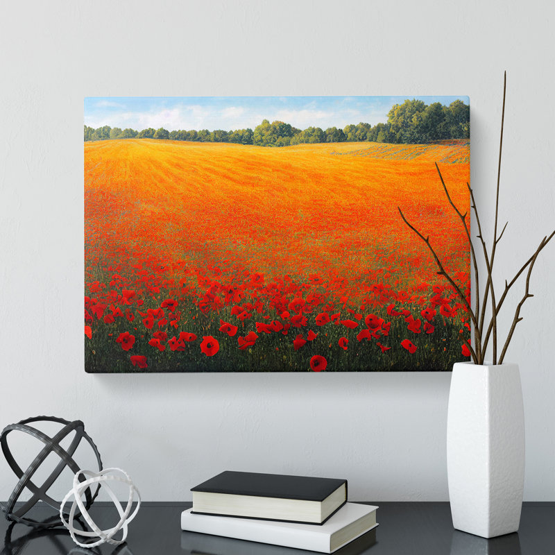 Tremendous Poppies Flowers - Wrapped Canvas, 35cm H x 50cm W x 3cm D