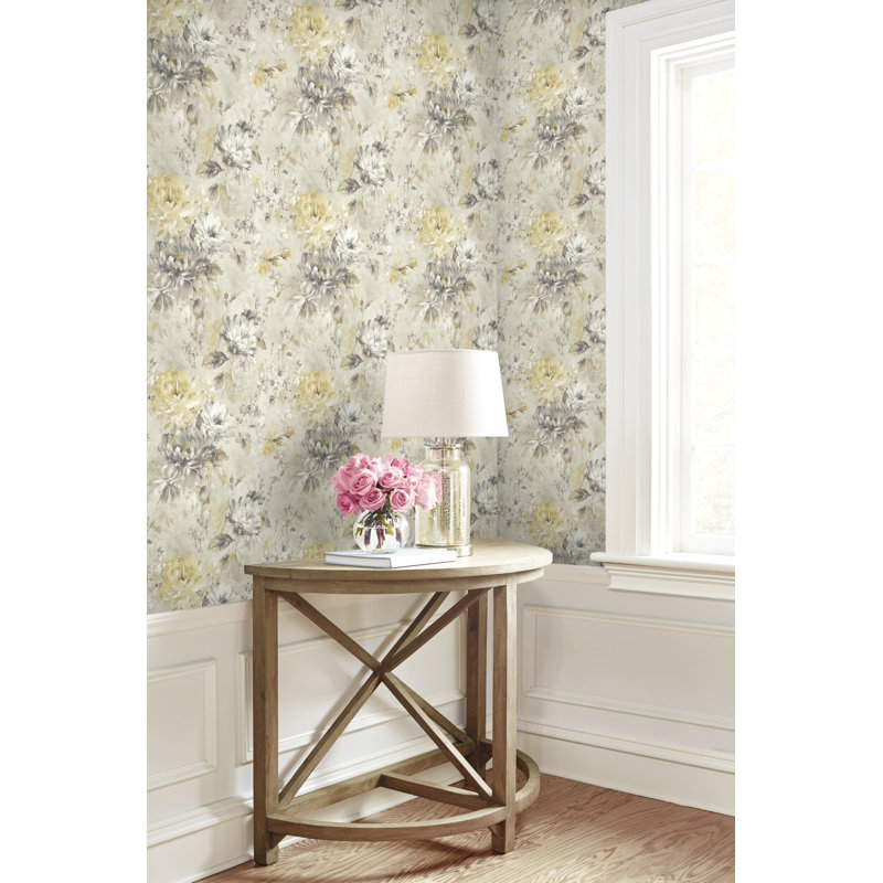 Rouleau de papier peint Amorion Watercolor Flower L 33 pi x l 20,5 po, gris