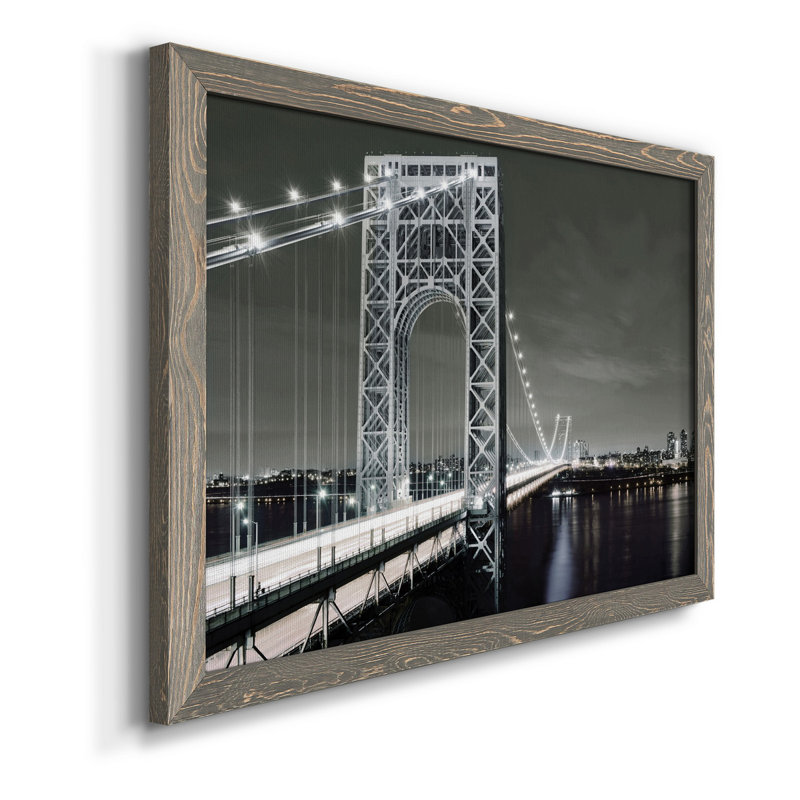 City Lights - Toile encadrée de qualité supérieure - prête à être accrochée, Gris, H 37,5 po x l 27,5 po x P 1,5 po