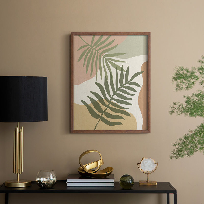 «Mid Century Palm II», Noyer, H 11 po x l 9 po