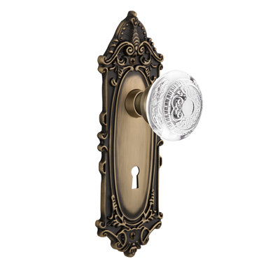 Victorian Plate with Decorative Keyhole and Crystal Egg & Dart Knob