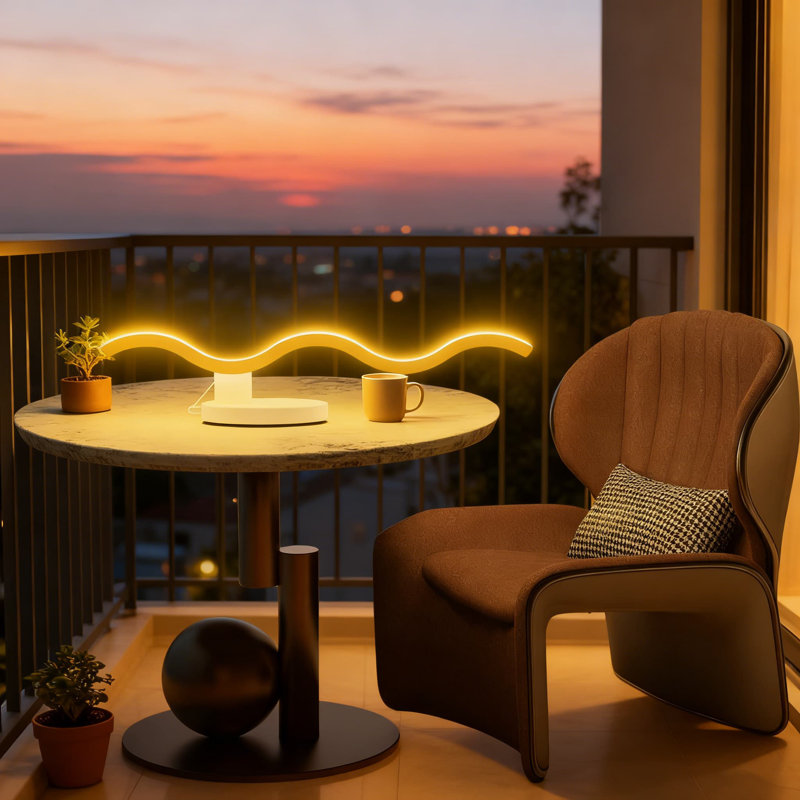 Epabina Transformable Ring LED Table Lamp With Remote Control, Dimmable Bedside Nightstand Light With Stepless Colour Temperature For Bedroom, Living Room & Office