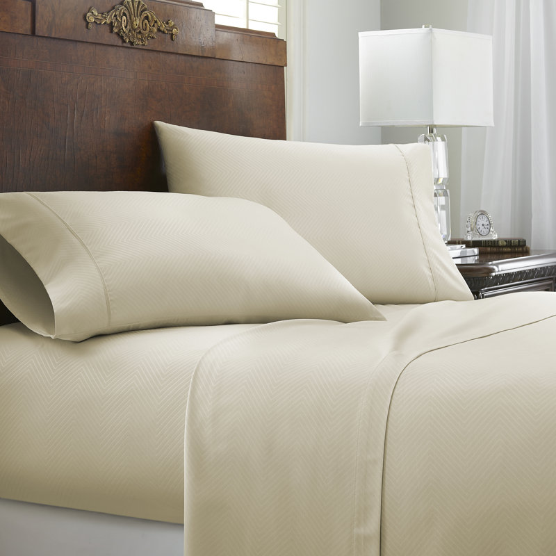 Sage Twin Chevron Microfiber Cotton Sheet Set