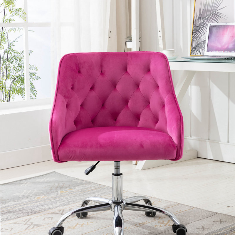 Chaise de bureau pivotante à hauteur réglable moderne pour bureau à domicile, Argent argent, Rouge