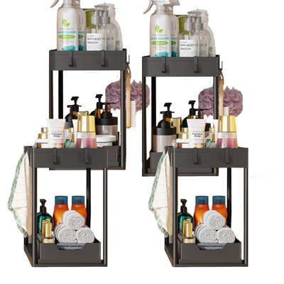 Ensemble de 4 paniers de rangement coulissants, sous-éviers / armoires et rangement pour salle de bain et cuisine