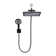 Adjustable 12" Rectangular High Pressure Dual Shower Head with 6-Spray Handheld Shower
