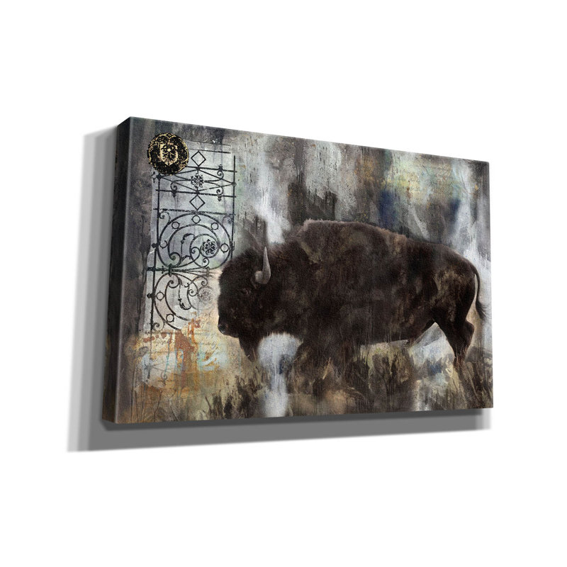 Art mural sur toile Union Buffic «Buffalo» par Marta Wiley, H 26 po x l 40 po x P 1,5 po