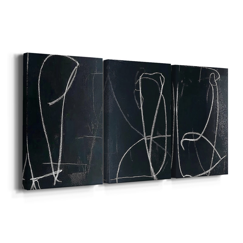 ABSTRACT Series DCX III - Toile tendue sur mesure - 3 pièces, H 12 po x l 24 po