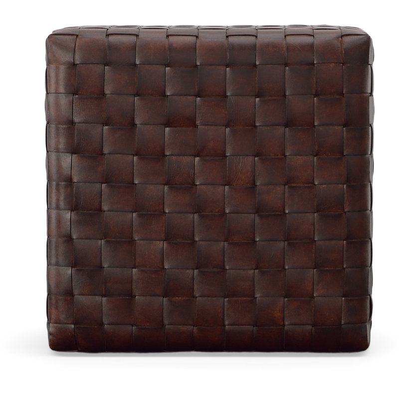 Brooks Square Leather Ottoman