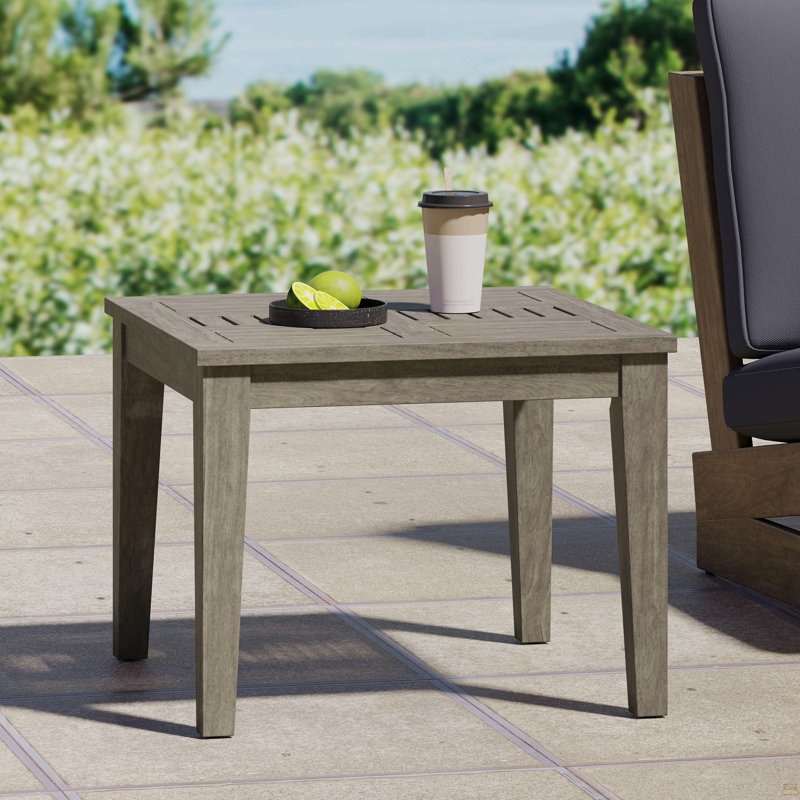 Table d'appoint d'extérieur en bois d'acacia, Gris