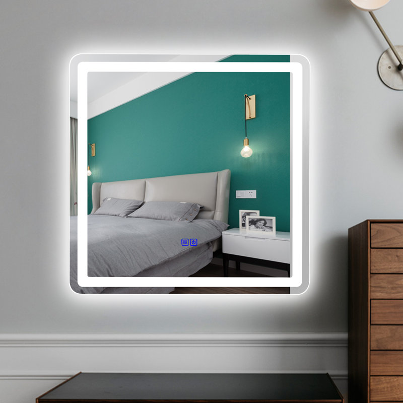 Miroir de salle de bain Monterey, Argent, 28 po x 28 po