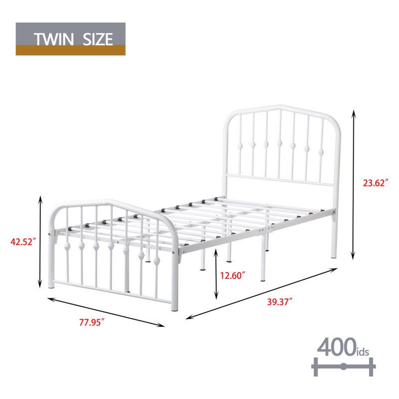 Lit plateforme Aalderk, Blanc, Simple