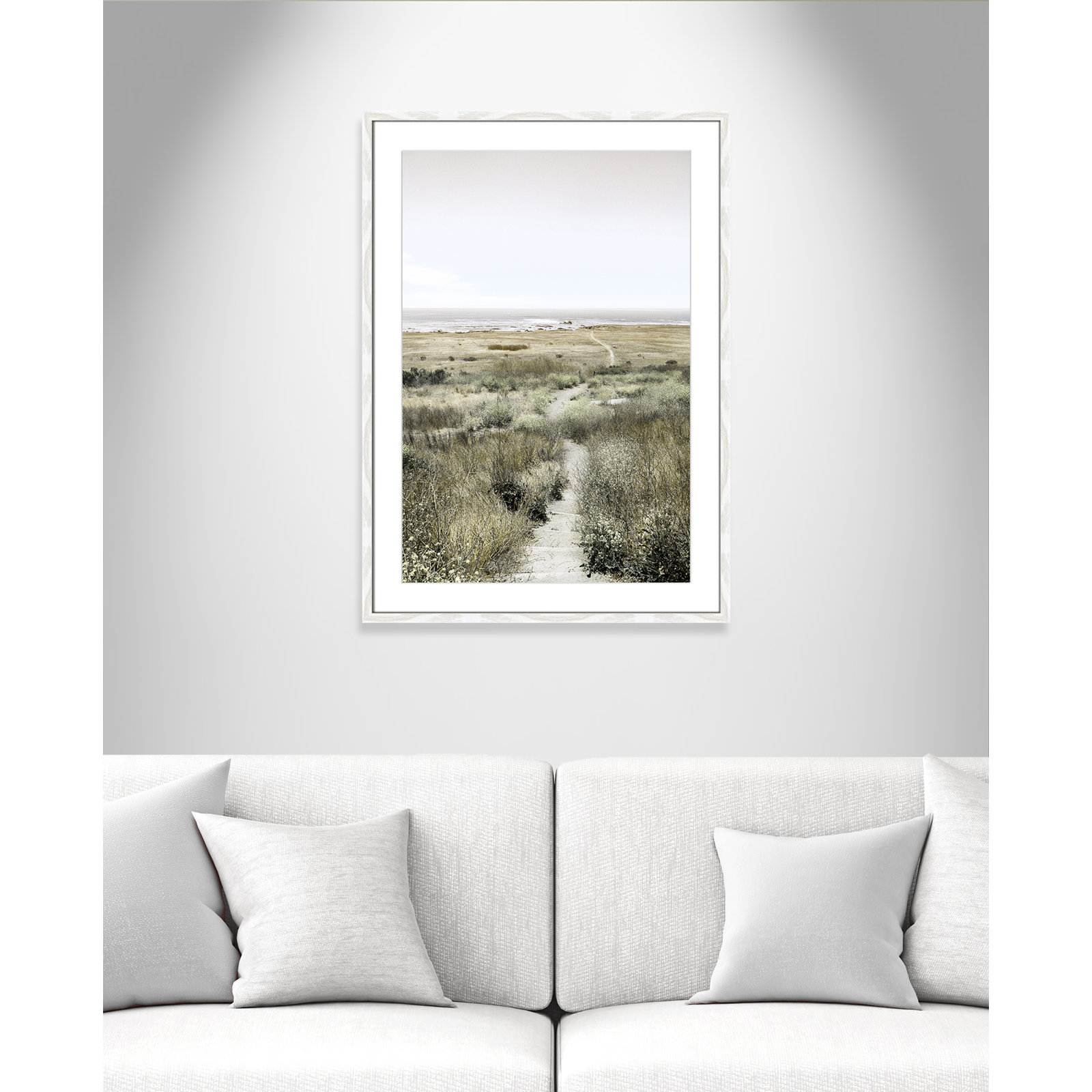 Toscani "Footpath to Paradise" Print, 25.5 W x 35.5 H x 0.75 D, White Wood Grain