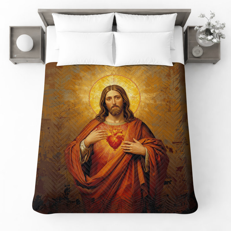 Couvre-lit matelassé Sacred Heart, Grand lit