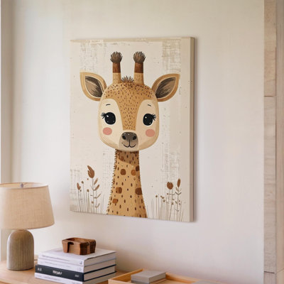 Gentle Giraffe Canvasserene Nursery Wall Art Canvas Ready To Hang Gallery Wrapped Home Decor Modern Design Premium Quality Decor Decor
