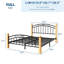 Structure de lit plateforme classique en métal, avec rangement inférieur, lattes en acier-1070931421