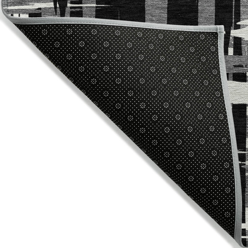Tapis noir intérieur / extérieur lavable à la machine, Tapis de couloir 2 pi 3 po x 7 pi 6 po
