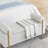 Velvet Storage Bench with Cylindrical Arms and Iron Legs-1943873537