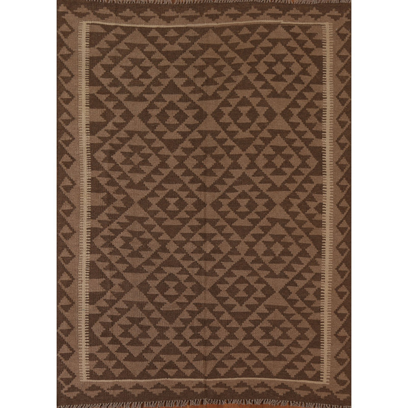 Brown Kilim Area Rug 5x6
