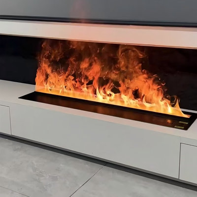 27.56"3D Atomizing Electric Fireplace Humidifier with Simulated Mist Flame, Recessed Decor for Living Room