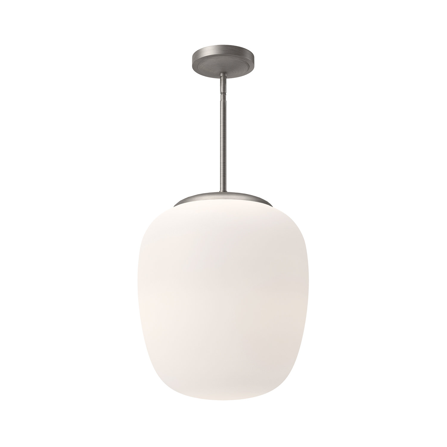 Holden Single Light Glass Steel Pendant, Brushed Nickel