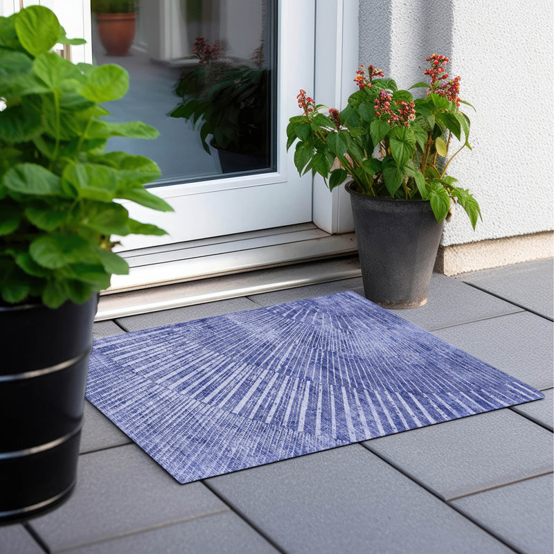 Nikkie Washable Abstract Indoor / Outdoor Rug, Rectangle 1'8" x 2'6"