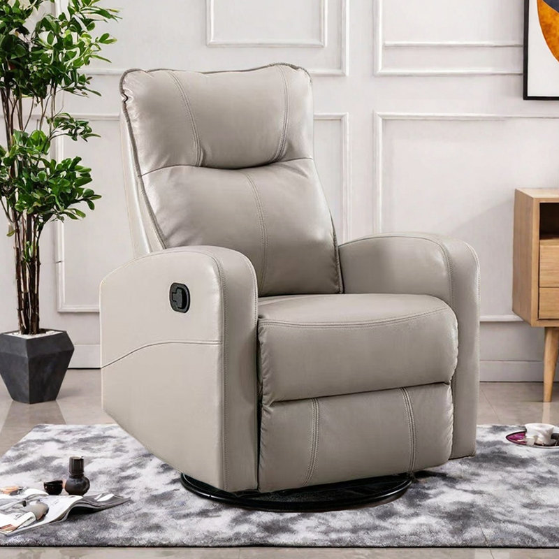 Fauteuil inclinable manuel multifonctionnel en similicuir, Gris clair