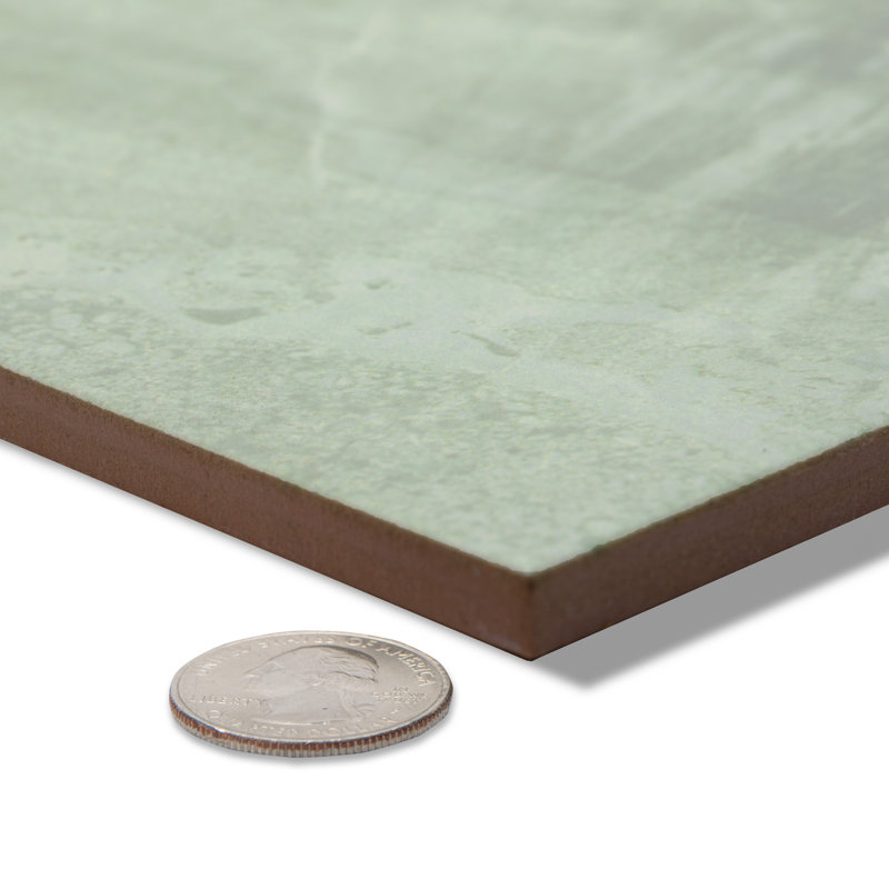 Marbilia Chess 17-3/8 In. X 17-3/8 In. Porcelain Floor And Wall Tile, Green/White