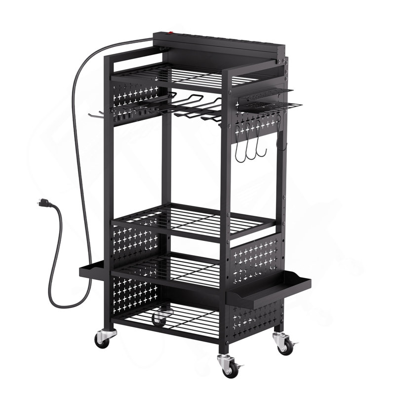 Chariot à outils à 5 niveaux avec chariot de garage sur roulettes