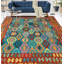 Tapis turquoise à tissage plat Vallen