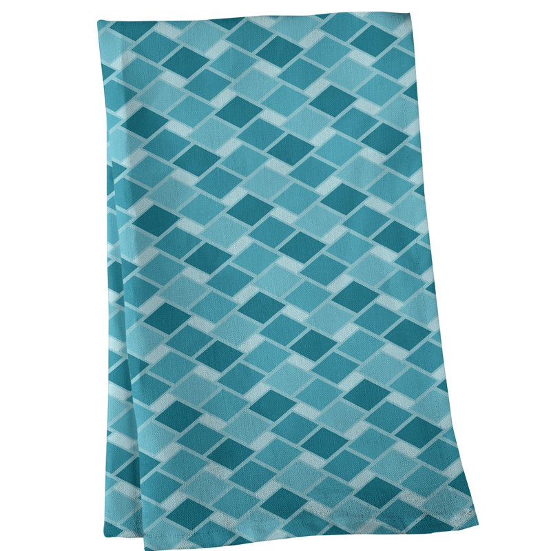 Serviette de thé rétro diamants Mcguigan, Sergé de coton, Bleu
