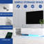 Meuble télé moderne avec lumières à DEL et rangement à 90% pour armoire de rangement blanche 75 po-2078873811