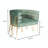 Neston 29.5" Wide Velvet Barrel Chair – Seafoam Green Tufted Lounge Chair with Gold Stainless Steel Legs