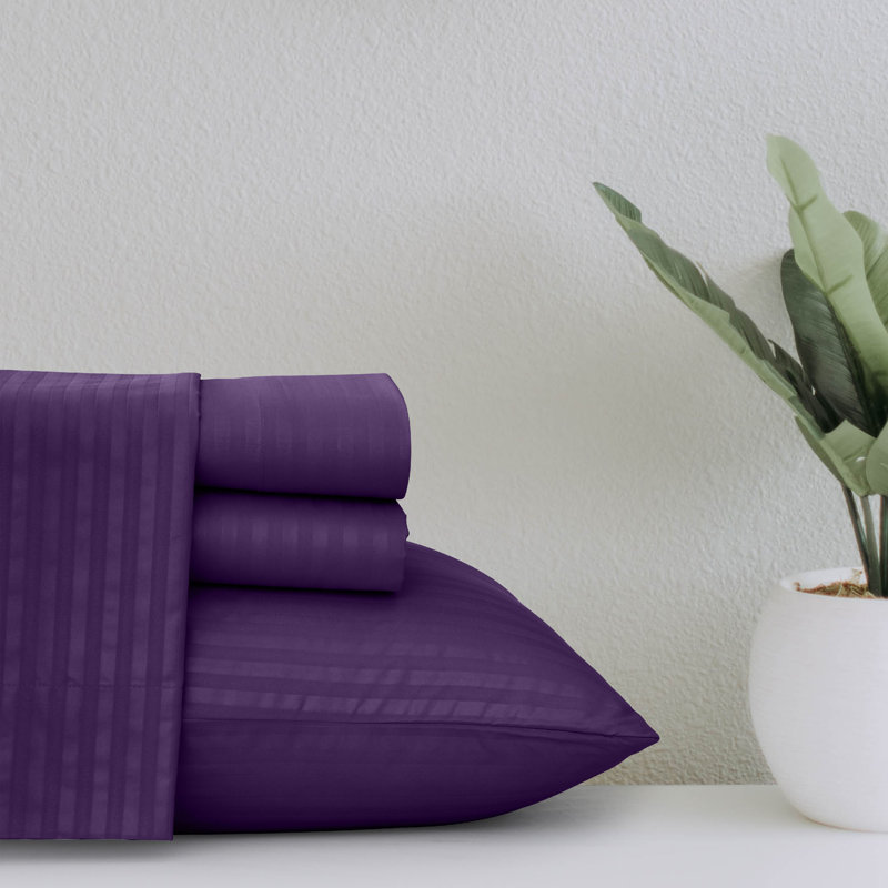 Ensemble de draps en microfibre avec draps-housse et taie d'oreiller Lux Decor Collection, Mauve