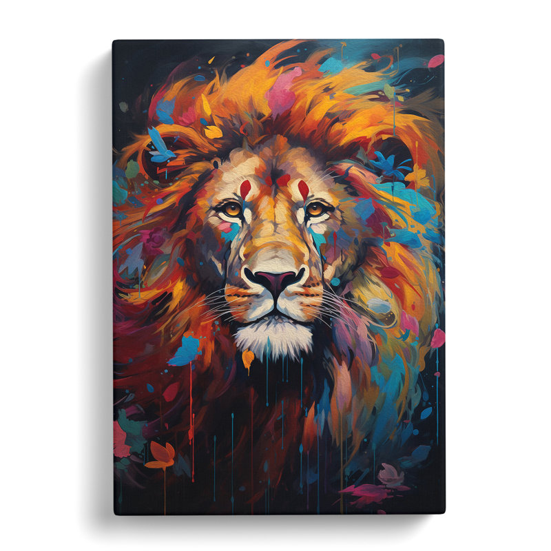 Lion Art Informel Art - Rectangle Print, 76cm H x 50cm W x 3cm D