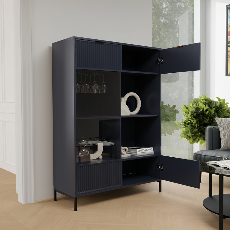 Belmin Display Cabinet, Blue Indigo