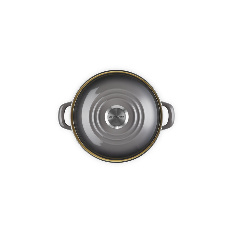Le Creuset Enamel On Steel Petite Stockpot 3.8Qt. Flame, Oyster